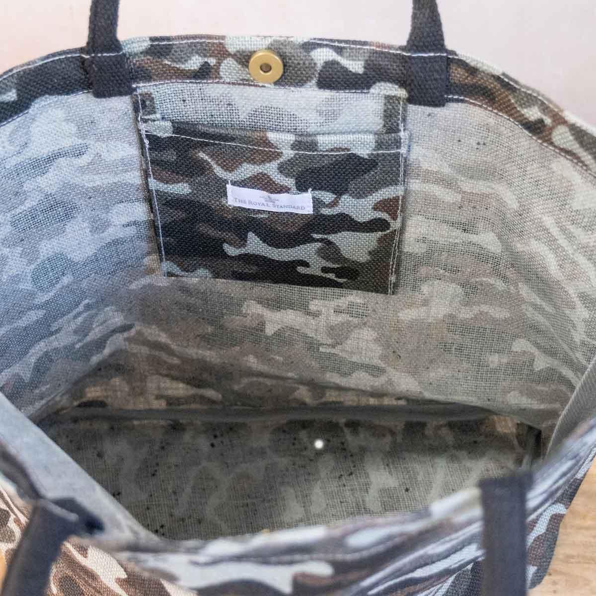 Black camo sale tote bag